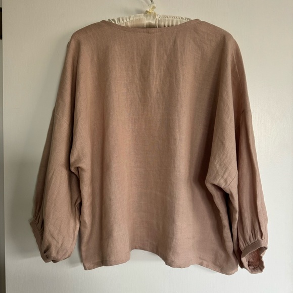 Like new Eli & Barry Puff Top 01 100% linen natural fibers balloon sleeve M L XL - Picture 15 of 15